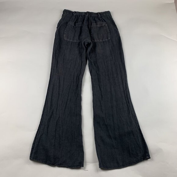 Zara Washed Charcoal Linen Wide Leg Pant S - Picture 5 of 6